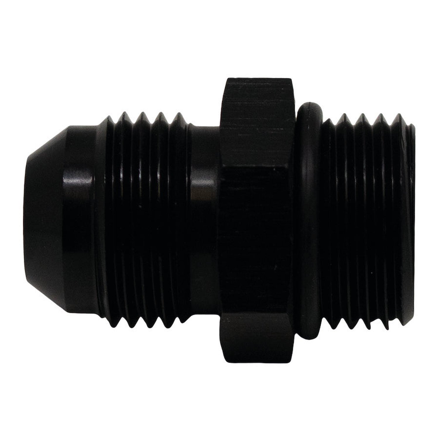 6020402B 8AN ORB Male to 8AN Male Flare Adapter (Incl O-Ring) Anodized Matte Black