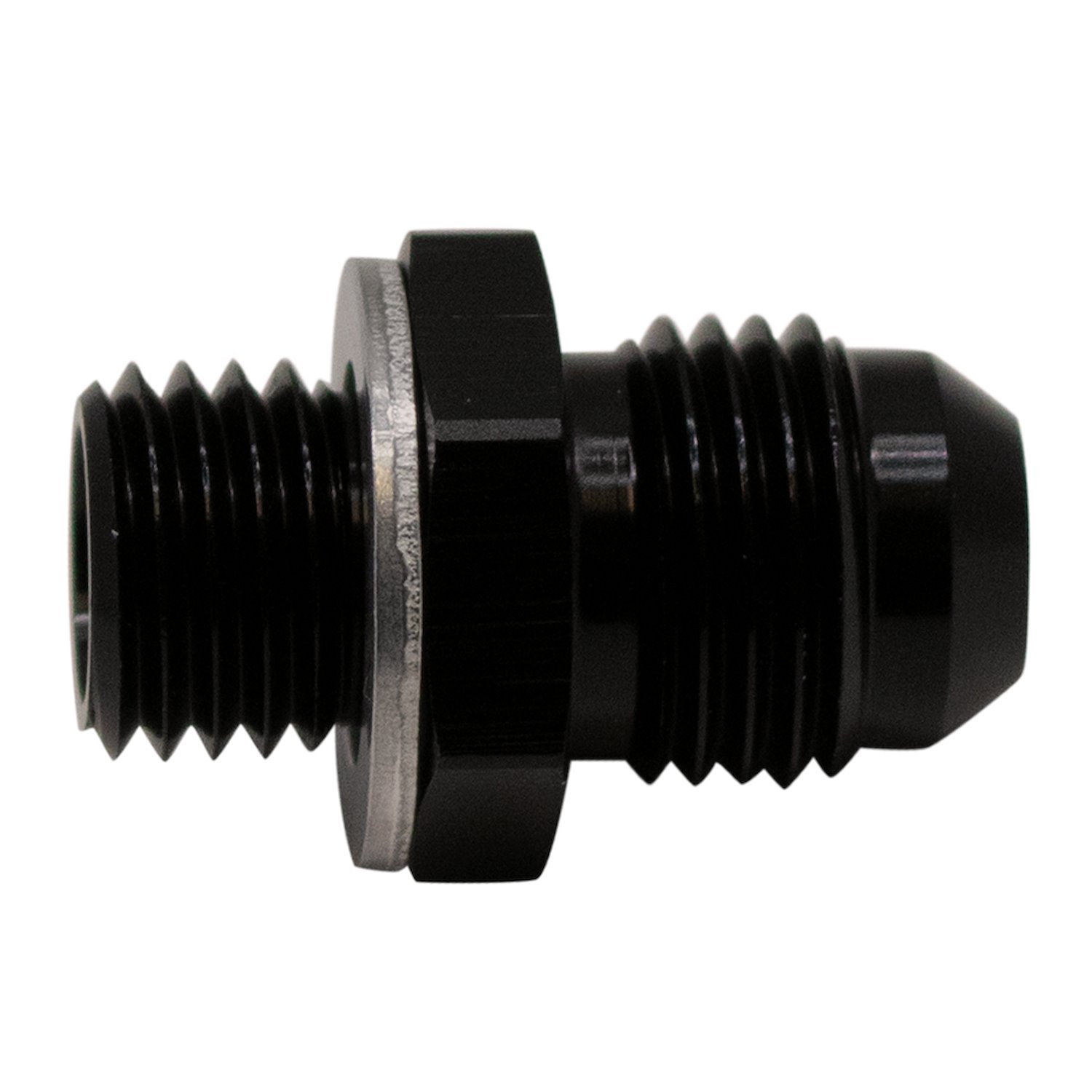 6020613B 6AN Male Flare to M12 X 1.5 Male Metric Adapter (Incl Crush Washer) Anodized Matte Black