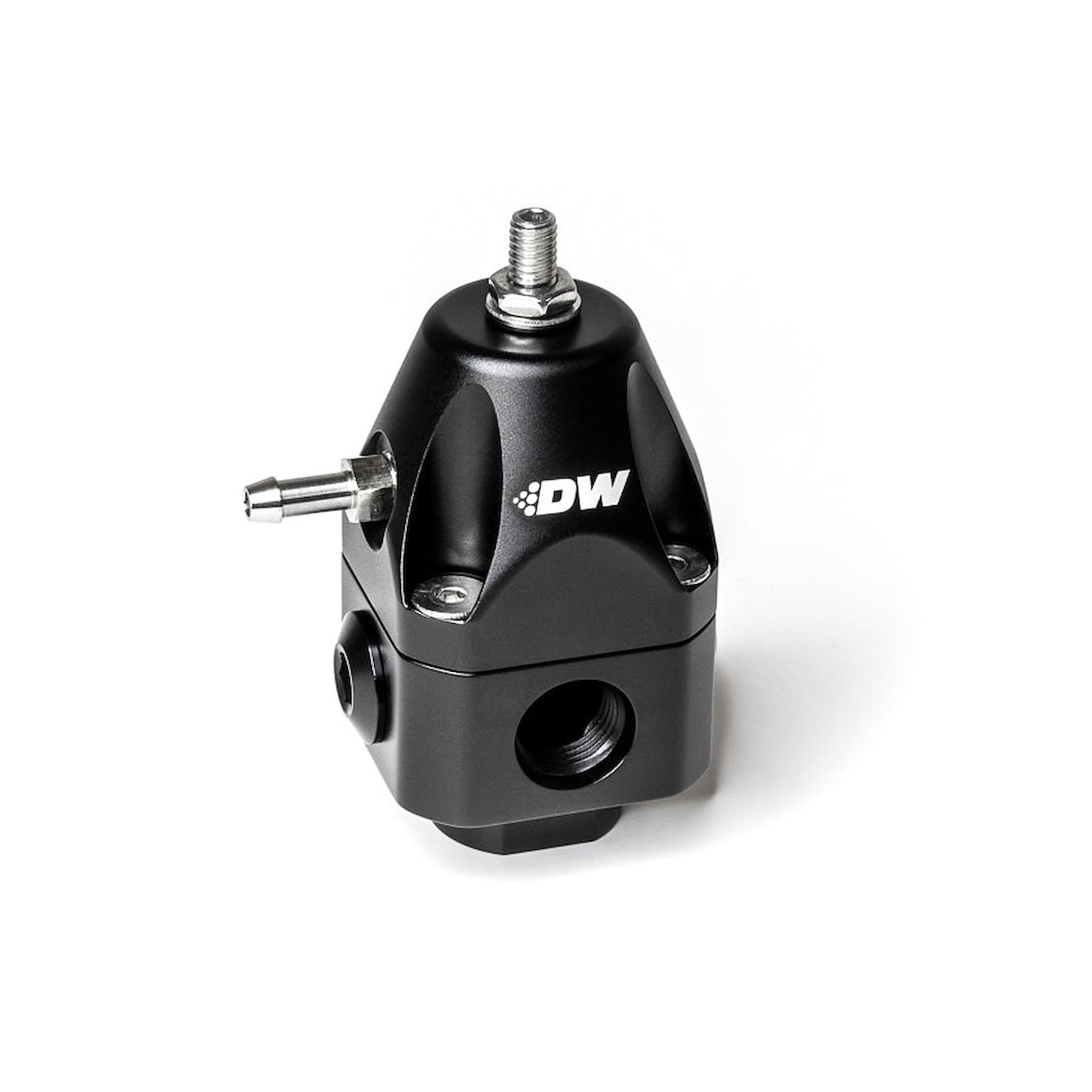 61002FRB DWR1000c adjustable fuel pressure regulator anodized black. Dual -6AN inlet and -6AN outlet. Universal fitment