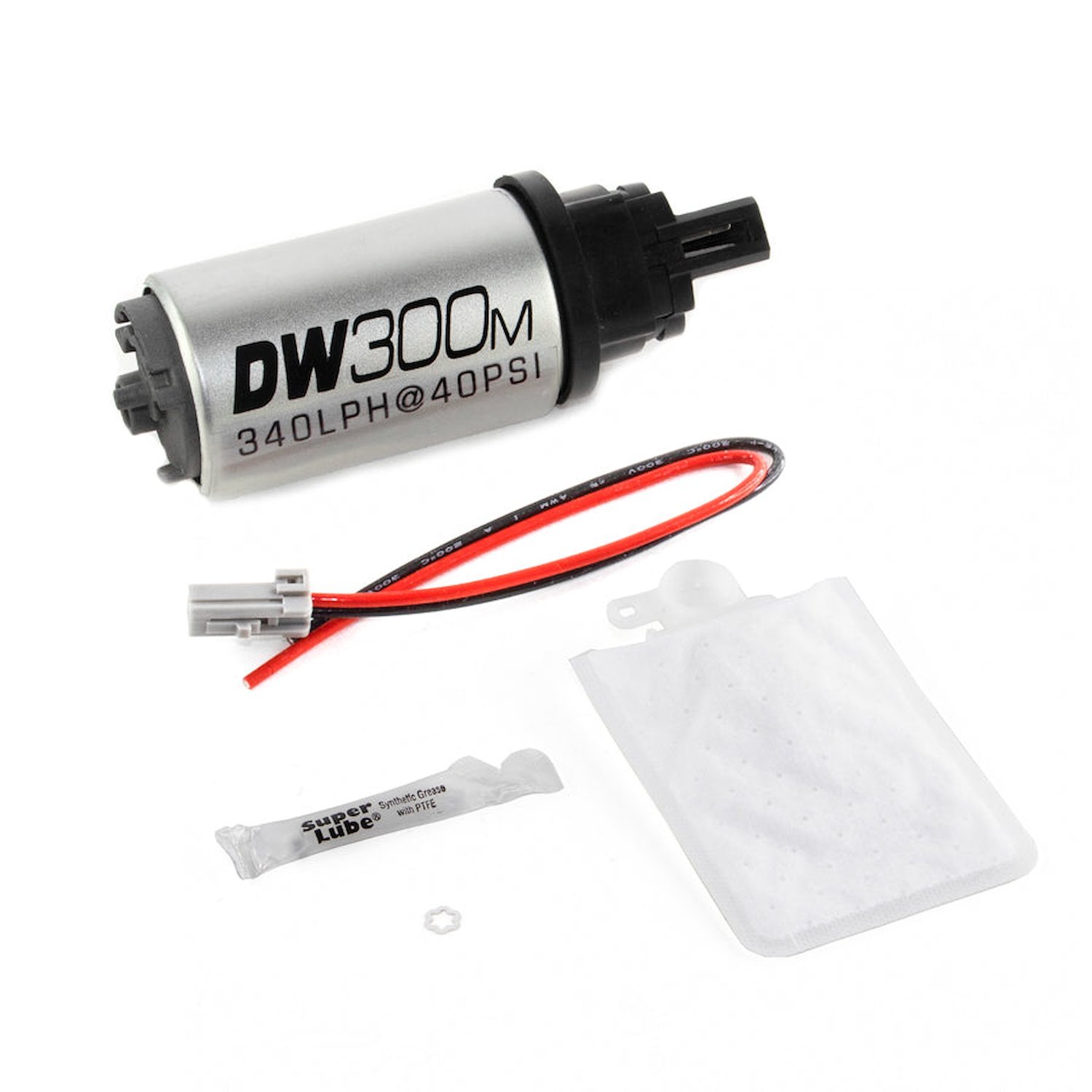 93051032 DW300M series 340lph Ford in-tank fuel pump w/ install kit for 99-04 Mustang V6/V8 (exc SC)