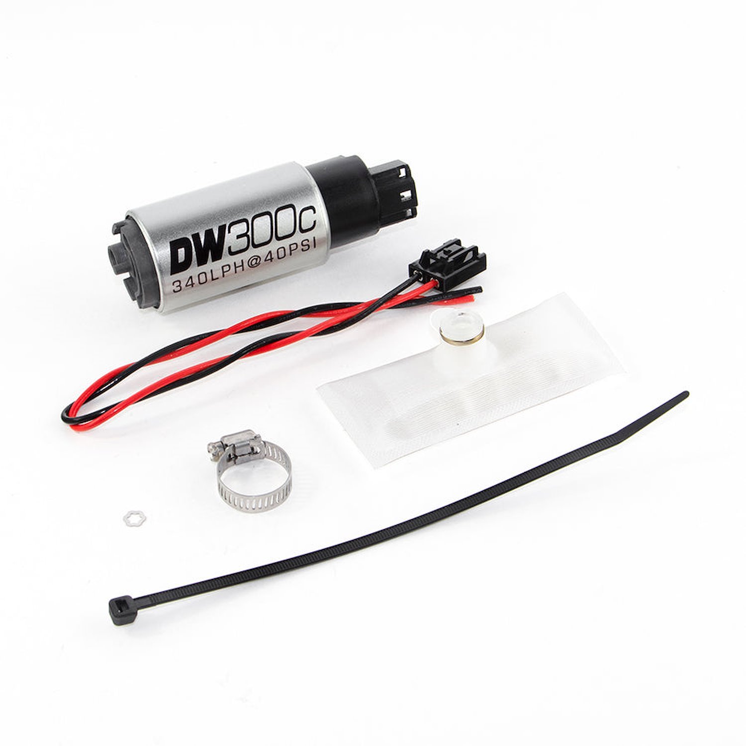 93071030 DW300C Series 340lph Compact Fuel Pump without mounting clips w /Install Kit for BMW