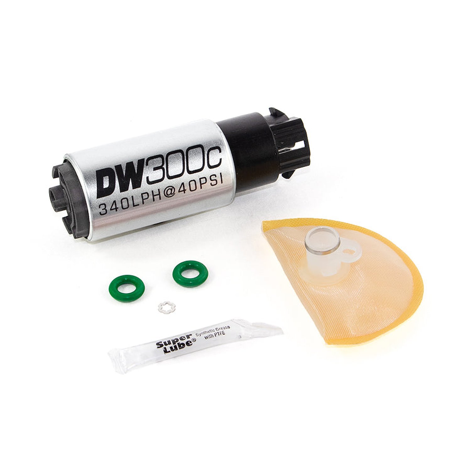 93091008 DW300C Series 340lph Compact Fuel Pump w/ mounting clips w /Install Kit