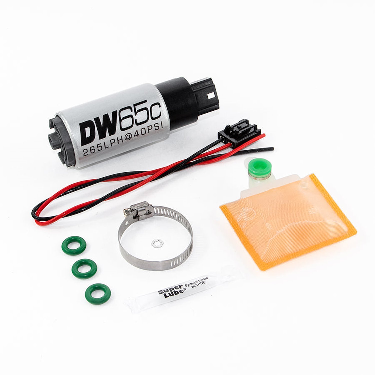 96511017 DW65C series 265lph compact fuel pump (in-tank) without mounting clips w/ install kit for Ford Focus MK2 RS