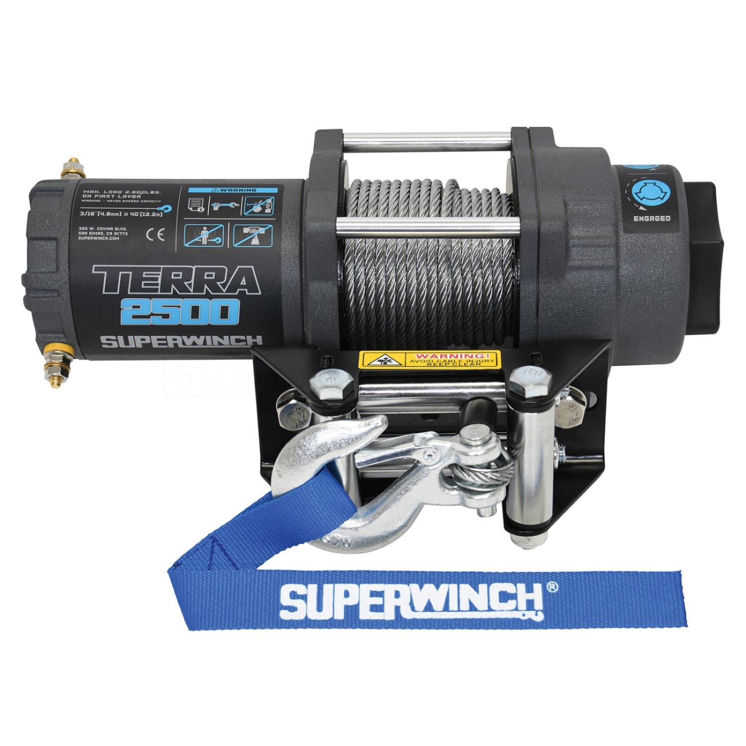 Terra 2500 Winch Rated Line Pull 2,500-lb. [Wire Rope]
