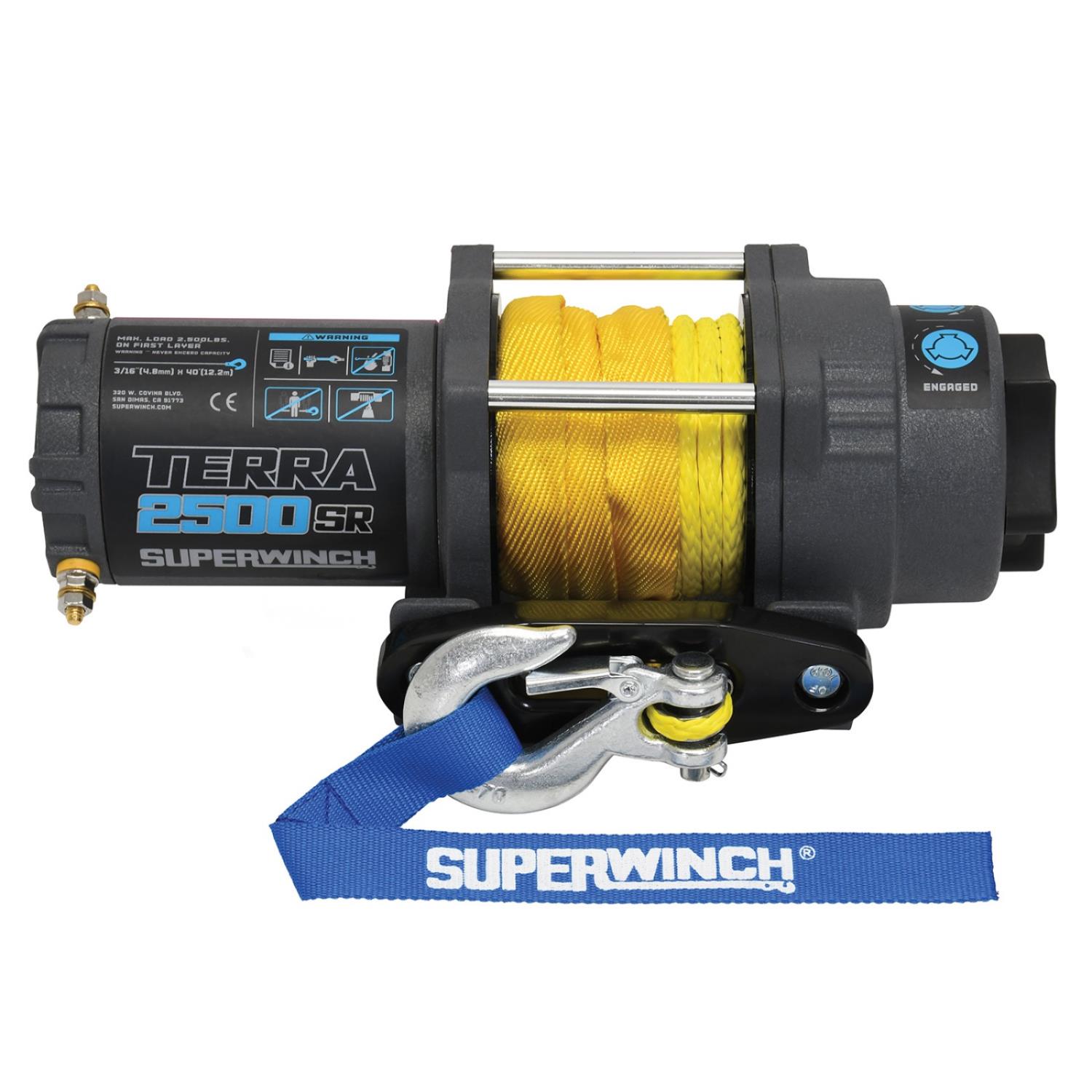 Terra 2500SR Winch Rated Line Pull 2,500-lb. [Synthetic Rope]