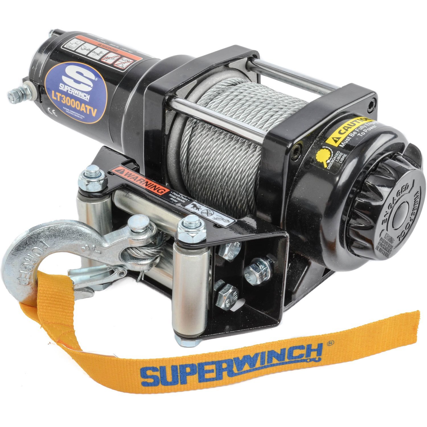 LT3000 ATV Winch 1.2 HP Motor Rated Line Pull 3000-lbs.