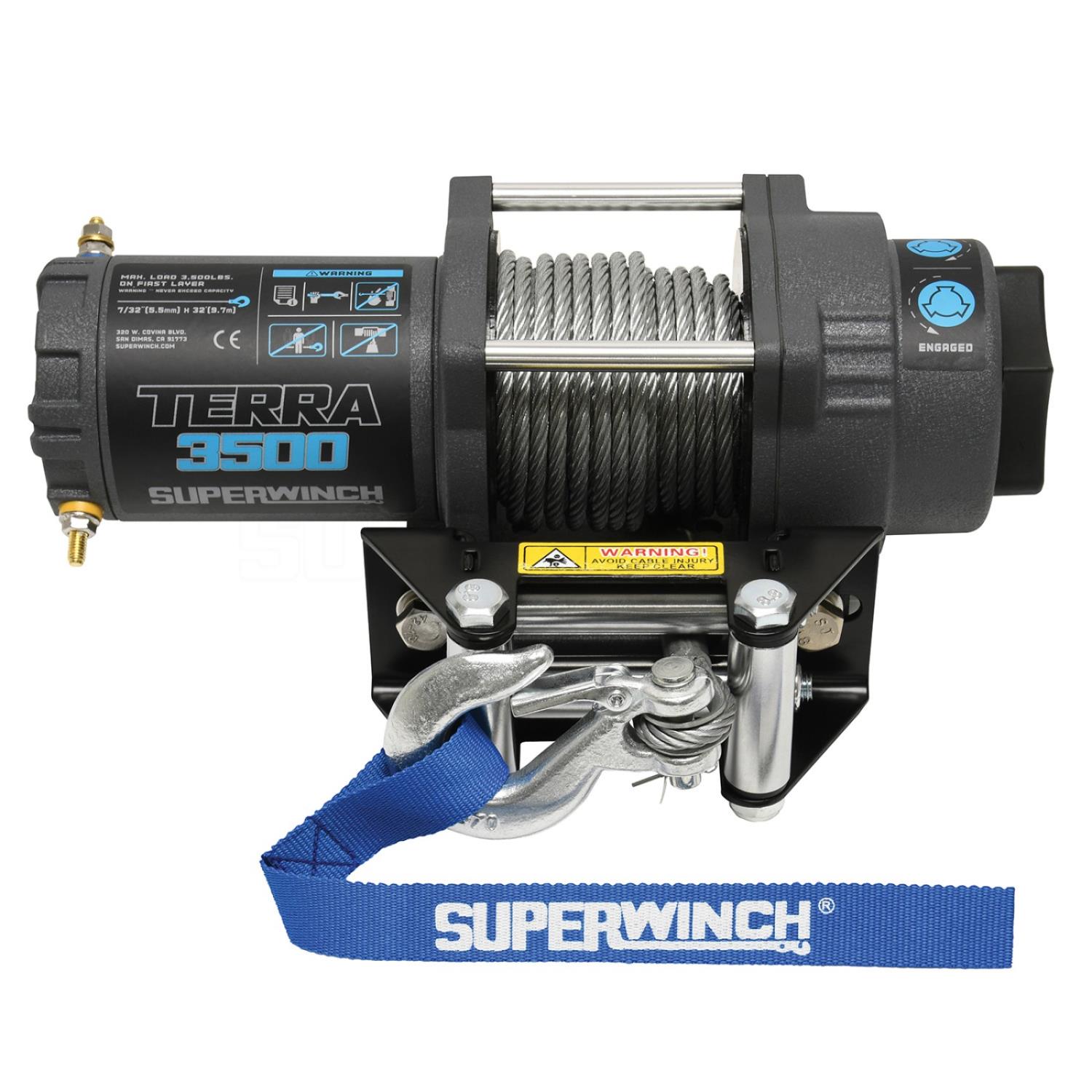 Terra 3500 Winch Rated Line Pull 3,500-lb. [Wire Rope]