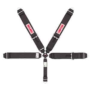 Rotary Camlock 5-Point Individual Harness 62" Lap Belt Pull-Up Lap Belt Adjusters