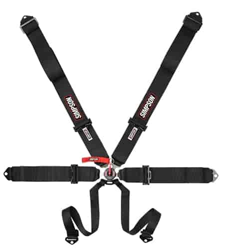 Lever Camlock 6-Point Individual Harness 55" Lap Belt Black Hardware