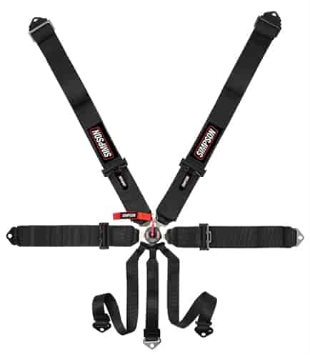 Lever Camlock 7-Point Individual Harness 55" Lap Belt Black Hardware