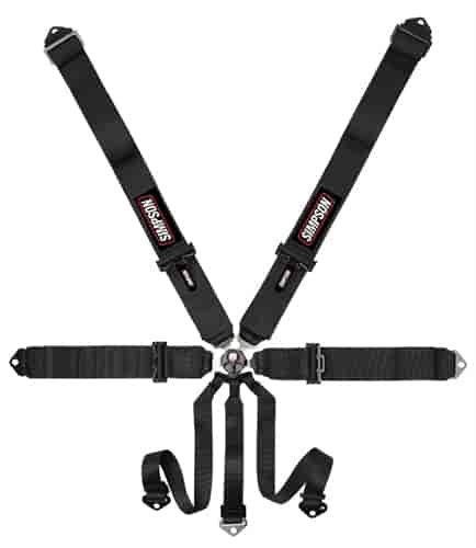 Rotary Camlock 7-Point Individual Harness 55" Lap Belt Black Hardware