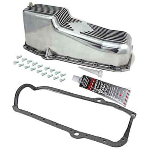Finned Aluminum Oil Pan Kit 1955-79 Small Block Chevy Includes: