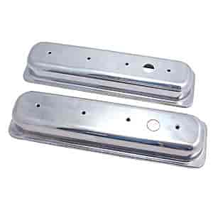 Polished Aluminum Valve Covers 1987-1995 Small Block Chevy (Centerbolt) Stock Height Smooth