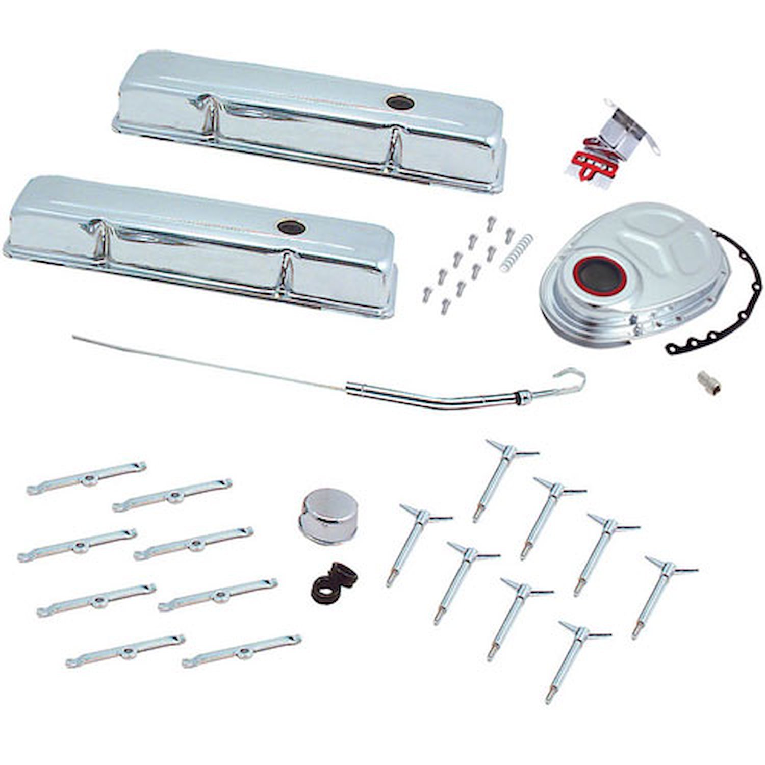 Deluxe Chrome Engine Dress-Up Kit 1958-86 SB-Chevy 283-400 stock