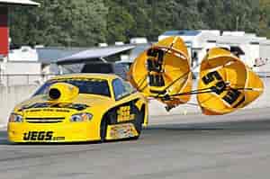 Pro Stock Chute Yellow Canopy with Black JEGS Logo (printed on inside & outside of canopy)