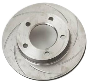 Exclusive Performance Disc Brake Rotor for Chevrolet/GMC Trucks [Dimple-Drilled, Slotted, Zinc Plated] Left