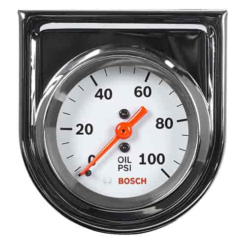 Mechanical Oil Pressure Gauge 2" White Dial Face 270° dial sweep