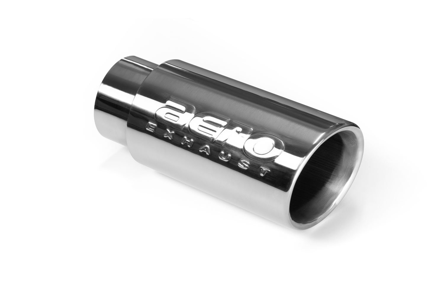 Universal Exhaust Tip, Inlet/Outlet: 3 in./4 in., Angle Cut End [Polished Finish]