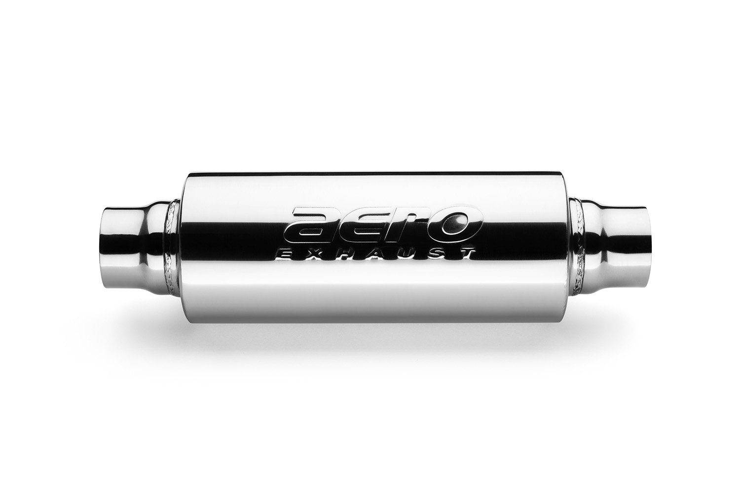 AR-Series Resonator Muffler, Inlet/Outlet: 2 in., Overall Length: 14 in. [Mirror Polished Finish]