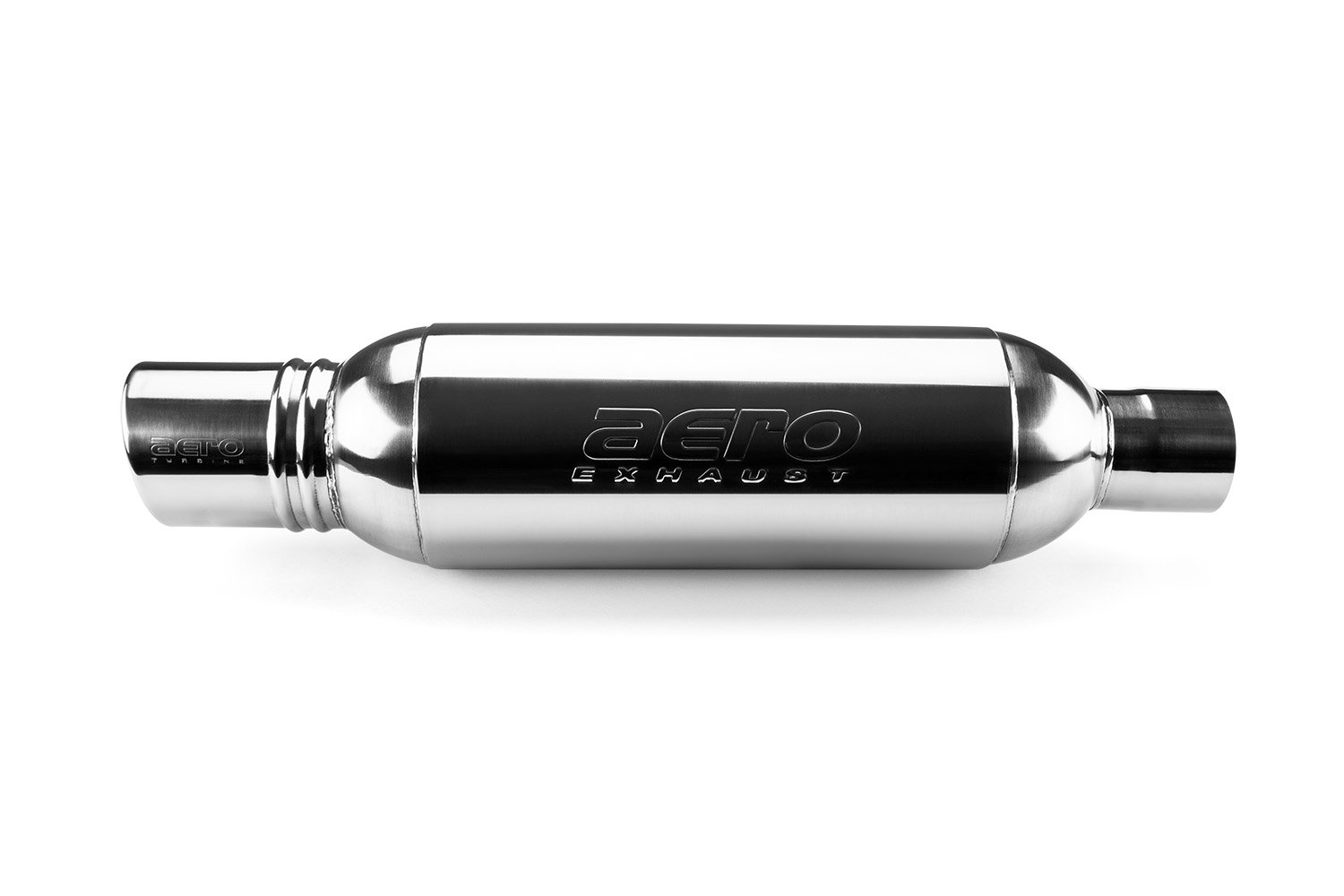 Turbine XL Performance Muffler, Inlet/Outlet: 3 in./4 in., Overall Length: 26 in. [Mirror Polished Finish]