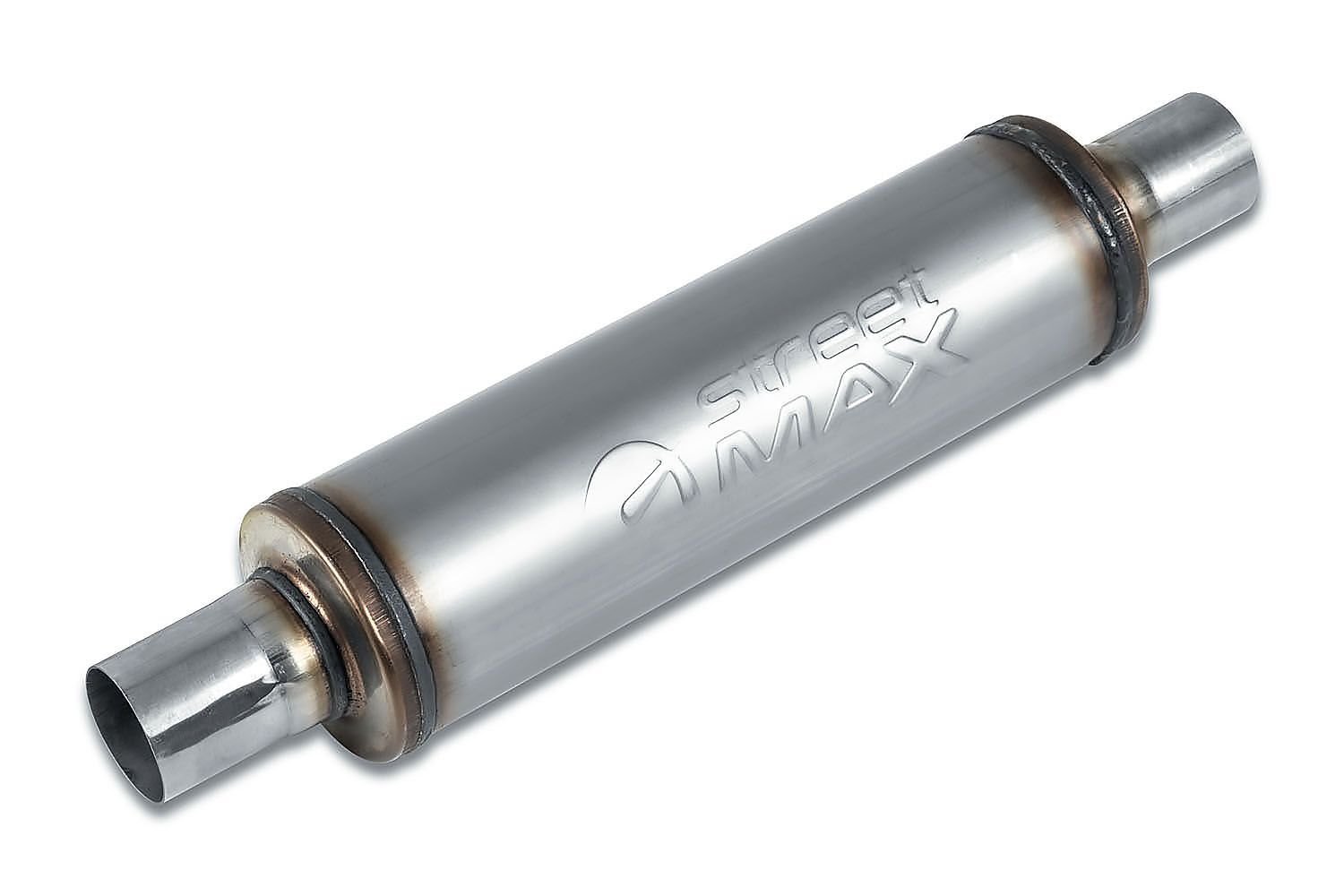 Street-Series Street Max Muffler, Straight-Through, Inlet/Outlet: 4 in., Center In/Center Out [Natural Finish]