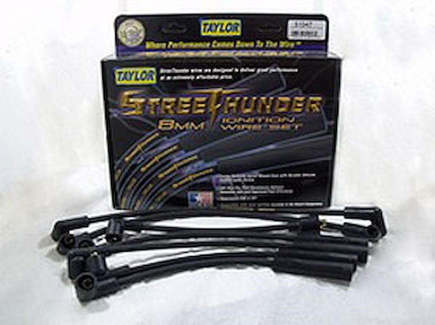 8mm Street Thunder Ignition Wire Set Custom Fit 6 cyl. Black