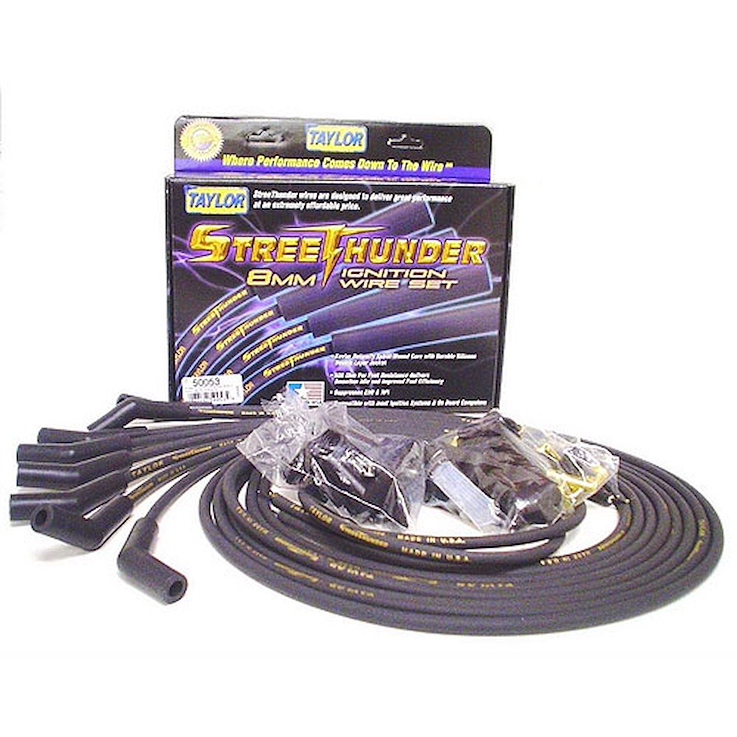 Street Thunder 8mm Spark Plug Wires Ford Small Block (Over Valve Covers)