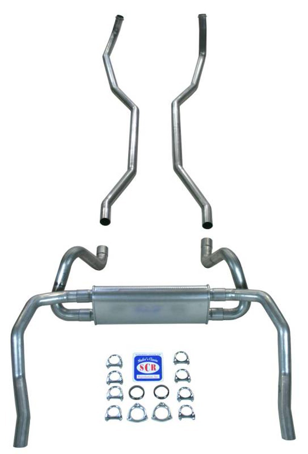23014S 1967-1969 Camaro 2-1/2 in. Exhaust System w/ Big Block 2-1/2 in. Cast Iron Manifolds, 304 Stainless Steel