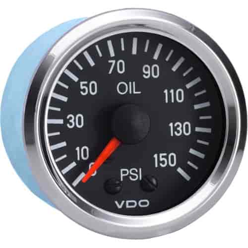 Vision Chrome 150 PSI Mechanical Oil Pressure Gauge 12V