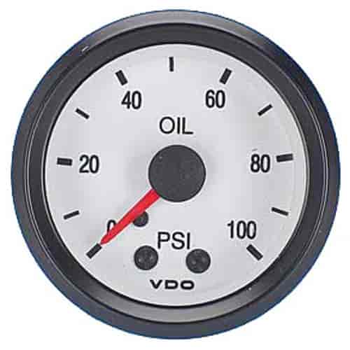 Cockpit White Oil Pressure Gauge 100 psi