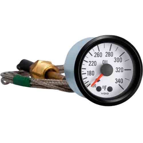 Cockpit White 340 F Mechanical Oil Temperature Gauge with 96 Capillary