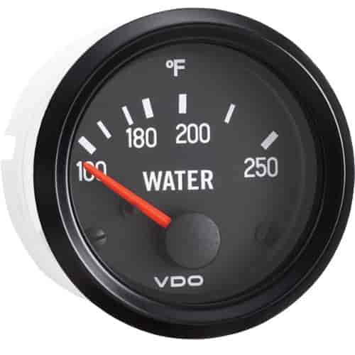 Cockpit Water Temperature Gauge 250°F with VDO Sender and US Thread Adapters