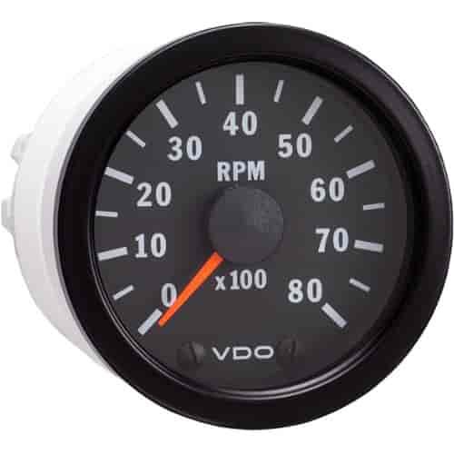 Vision Black 8 000 RPM 2 1/16 Tachometer 12V