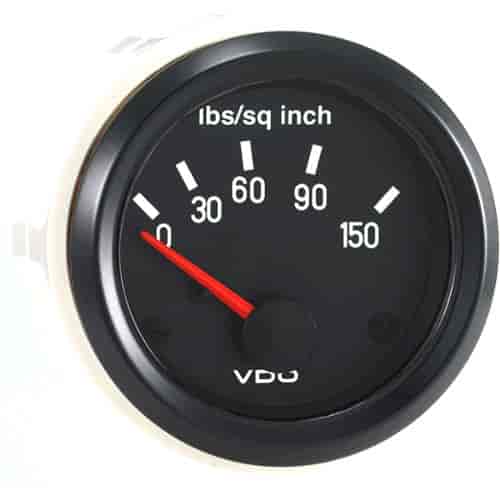 Cockpit 150 PSI Oil Pressure Gauge with VDO Sender and Metric Thread Adapters