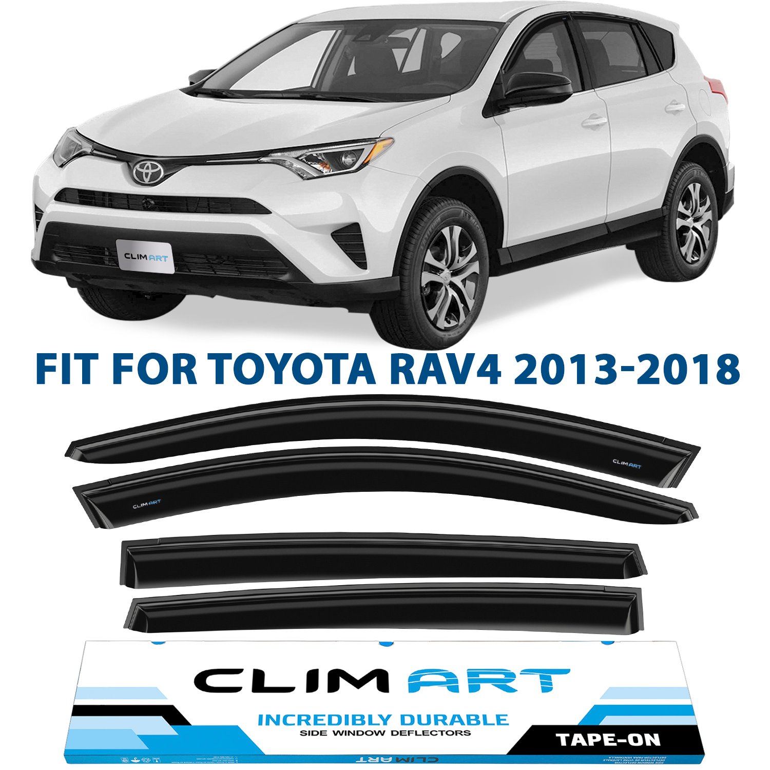 CLIM ART Side Window Deflectors for 2013-2018 Toyota RAV4