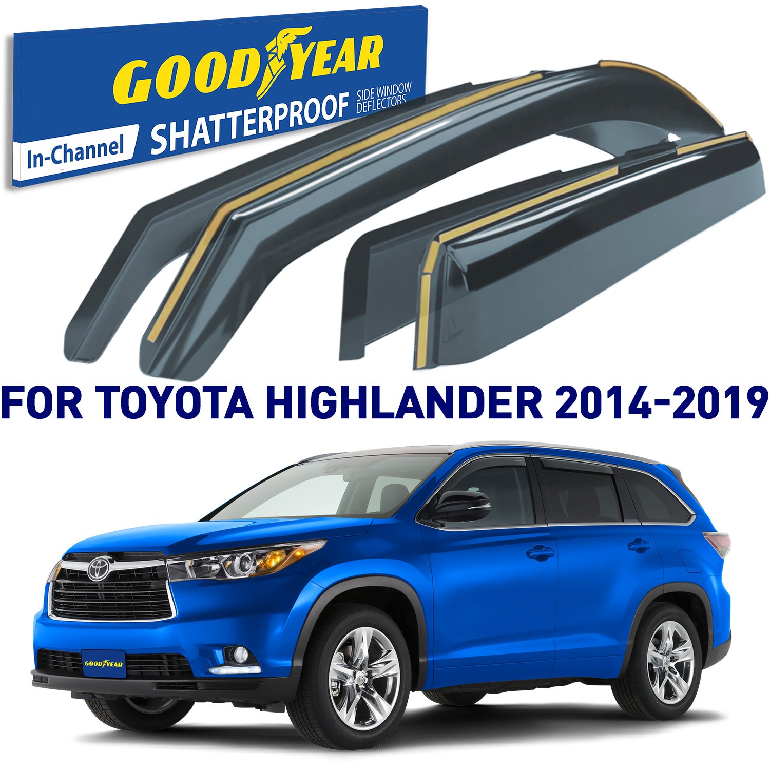 Goodyear Shatterproof Window Deflectors For 2014-2019 Toyota Highlander