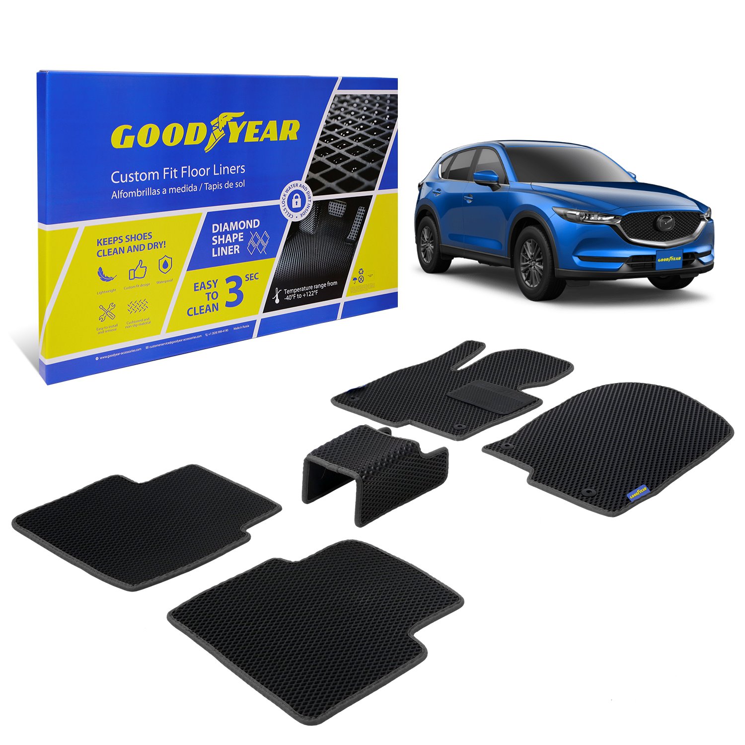 Goodyear Custom-Fit Floor Liners Fits Select Mazda CX-5