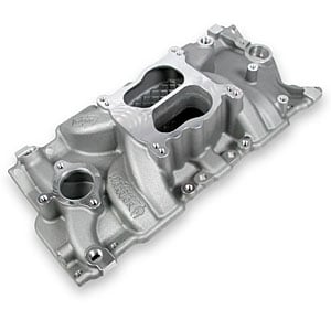 Street Warrior Aluminum Intake Manifold Small Block Chevy 262-400 with 1987-Up Cast Iron Heads