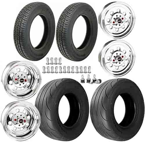 Draglite Wheel & Tire Kit 1979-93 Mustang w/4-Lug Includes: