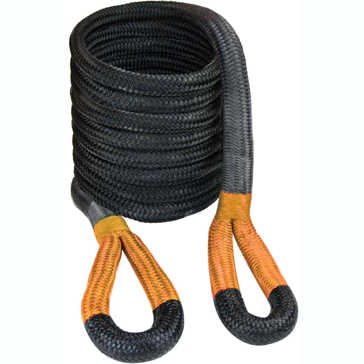Recovery Rope 1-1/4" X 30' Black Rope with Orange Eyes