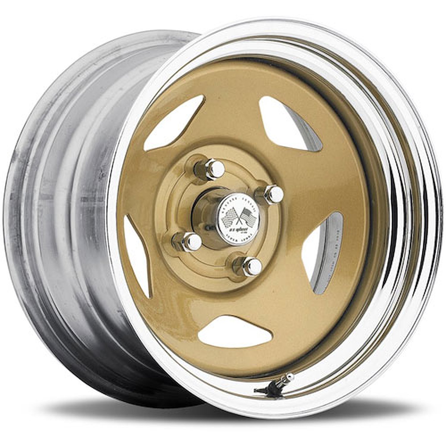 CHROME STAR FWD DRIFTER GOLD 15 x 8 5 x 45 Bolt Circle 5 Back Spacing +16 offset 266 Center Bore 1400 lbs Load Rating
