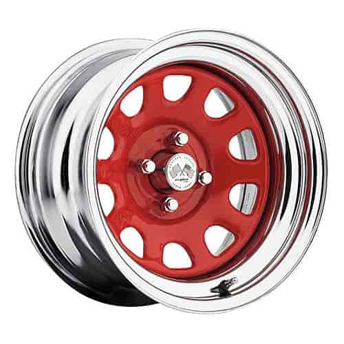 CHROME DAYTONA FWD DRIFTER RED 15 x 10 4 x 100 Bolt Circle 5 12 Back Spacing 0 offset 266 Center Bore 1400 lbs Load Rating