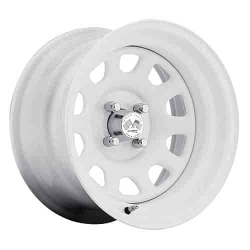 PAINTED DAYTONA FWD DRIFTER WHITE 15 x 10 4 x 100 Bolt Circle 5 12 Back Spacing 0 offset 266 Center Bore 1400 lbs Load Rating