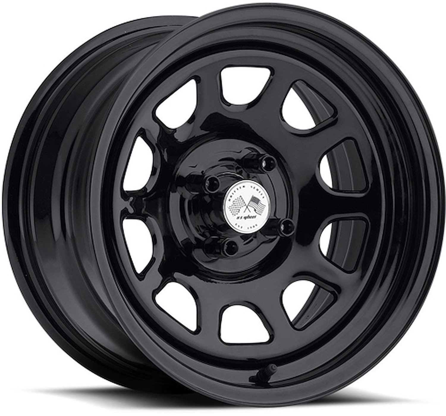 PAINTED DAYTONA FWD DRIFTER BLACK 16 x 8 4 x 100 Bolt Circle 5125 Back Spacing +16 offset 266 Center Bore 1400 lbs Load Rating