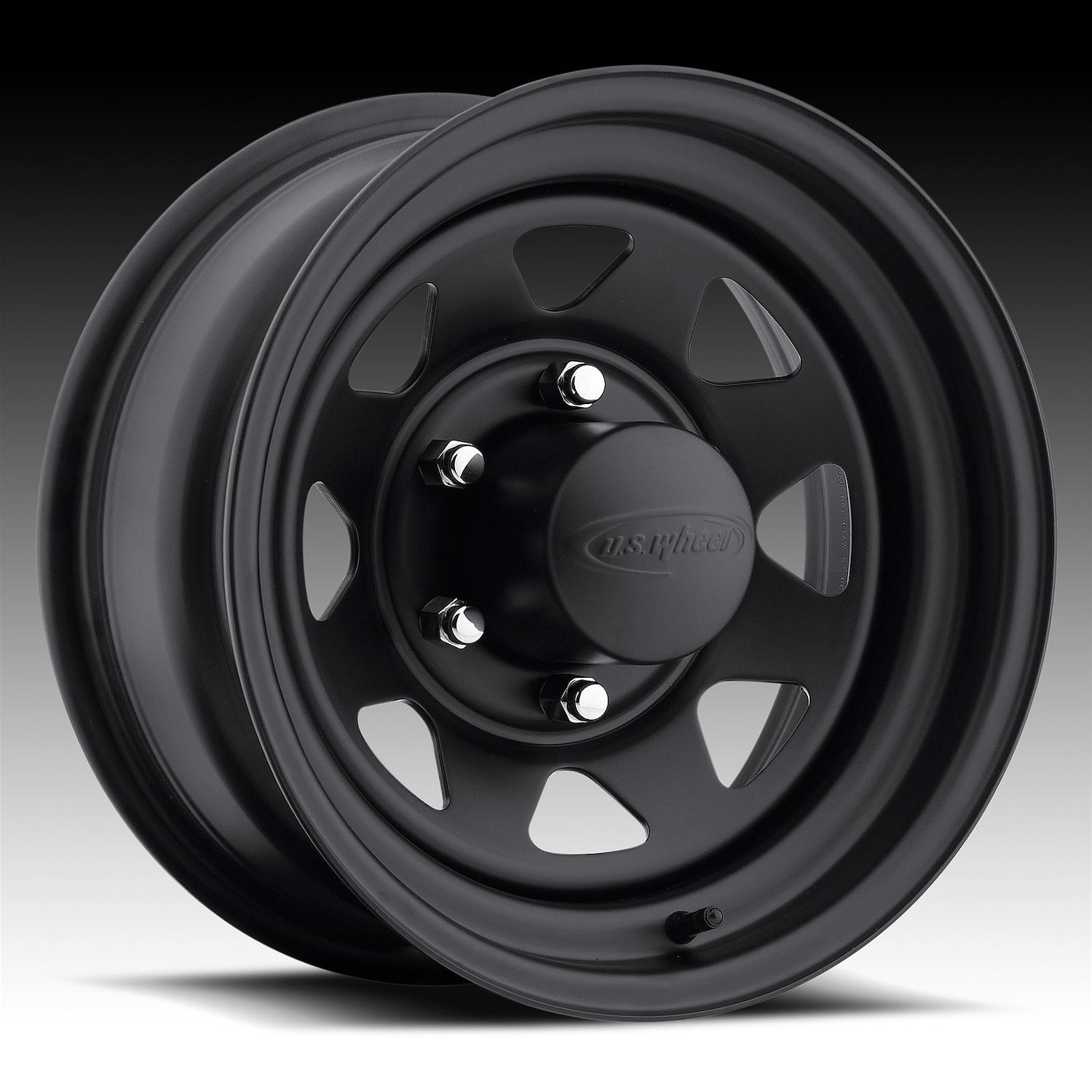 STEALTH 8-SPOKE MATTE BLACK 15X10 5X5 BOLT CIRCLE 3.75 BA