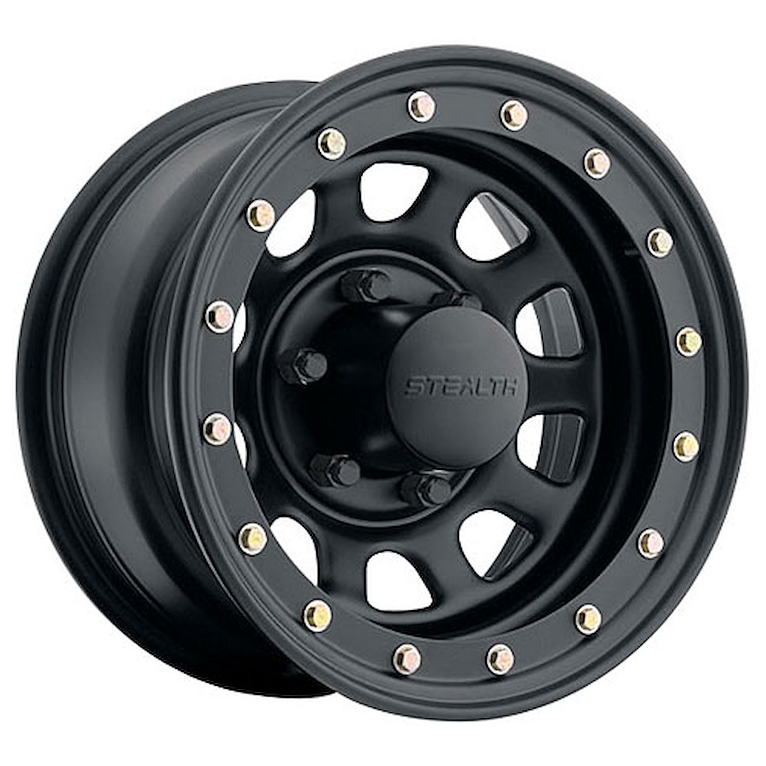 Simulated Beadlock Stealth Black Daytona Wheel (Series 844) Size: 15" x 8"