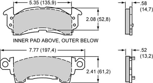 BP-40 Brake Pads Calipers: D52, GM III