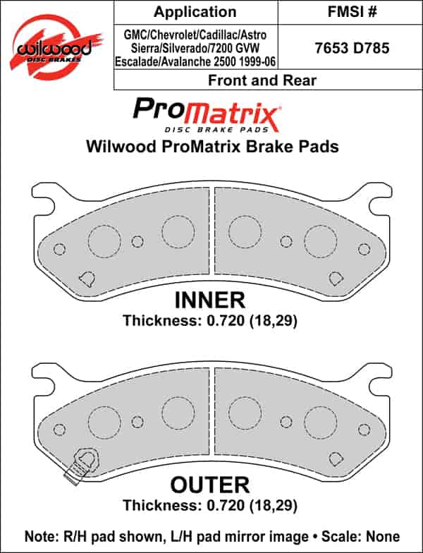 ProMatrix Front & Rear Brake Pads Calipers: 1999-2006 GM
