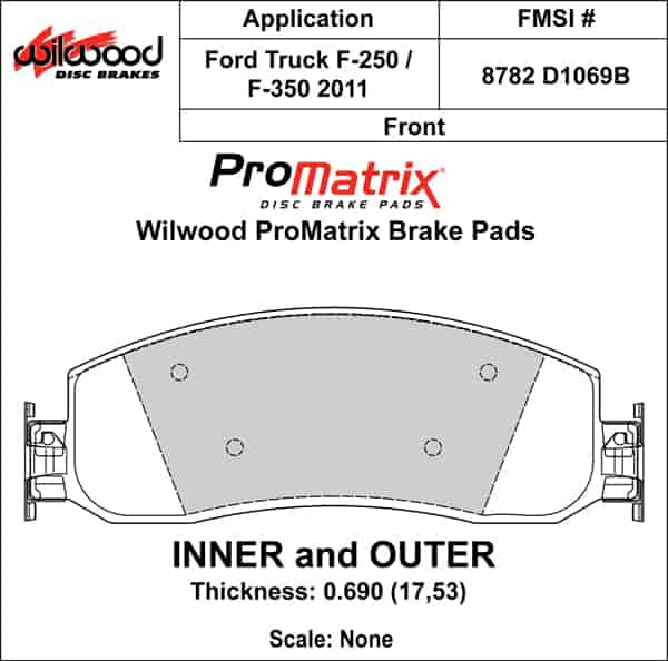 ProMatrix Front Brake Pads Calipers: 2011 Ford