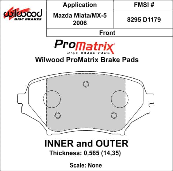 ProMatrix Front Brake Pads Calipers: 2006 Mazda
